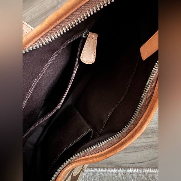 Coach Vintage Signature Logo Canvas/Leather Shoulder Hobo Handbag 👜 - Picture 7 of 12